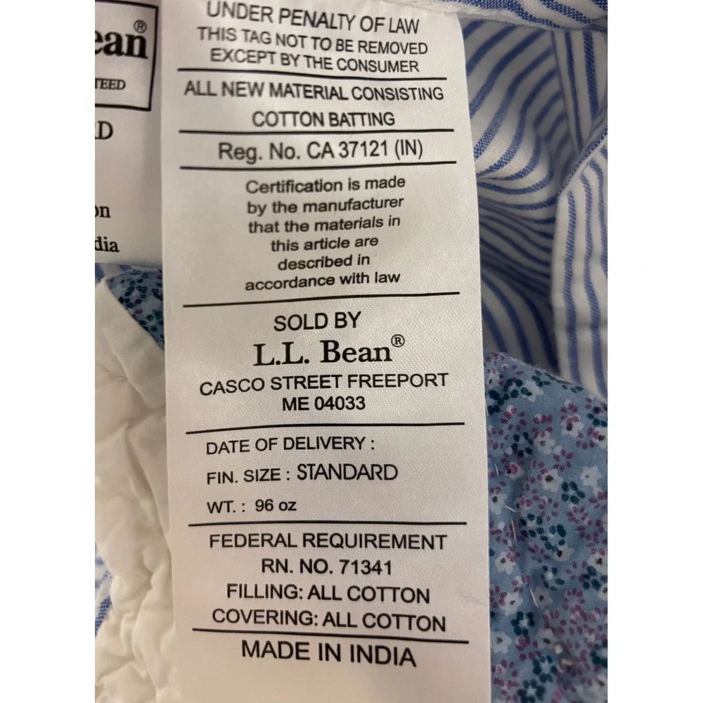 LL Bean Patchwork Quilted Pillow Shams Pair Standard Flying Geese